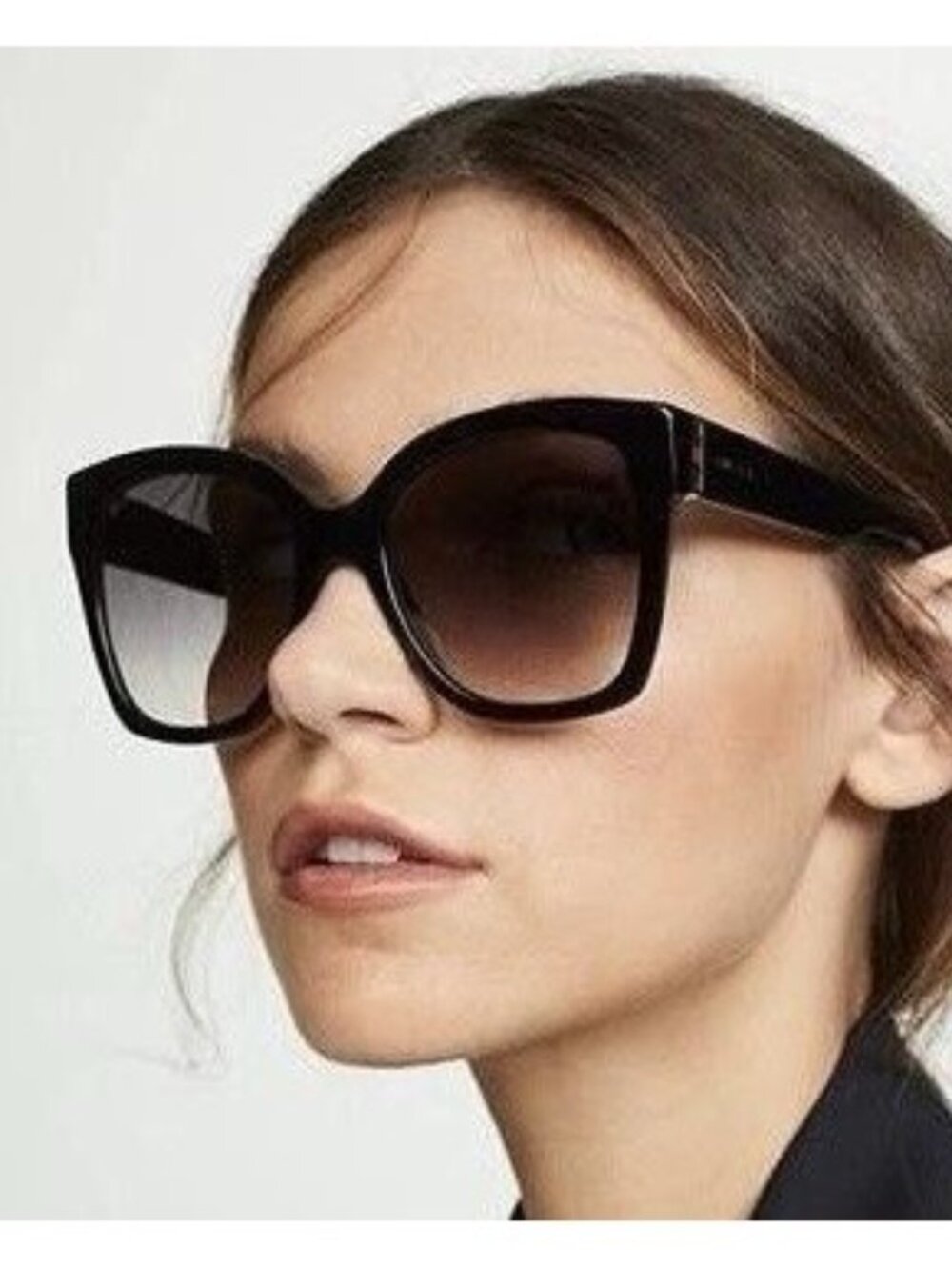 Gucci GG0459S 001 Butterfly Sunglasses - Black / Grey